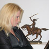 Irina Afanasieva was spotted at the exhibition.&nbsp;[Press for large view]