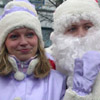 Participant(s) of the �Santa Clauses and Snow Maidens� march.&nbsp;[Press for large view]