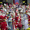 The salute in the honor of Santa Clauses and Snow Maidens.&nbsp;[Press for large view]